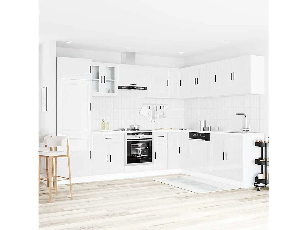 Ensemble d'armoires de cuisine 14 pcs Porto bois d'ingénierie