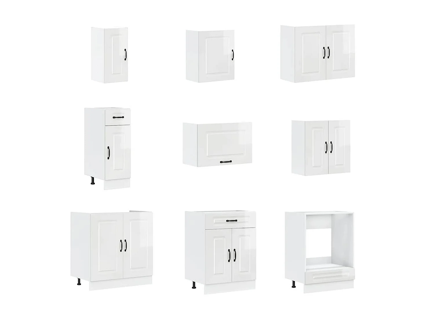 Ensemble d'armoires de cuisine 14 pcs Porto bois d'ingénierie