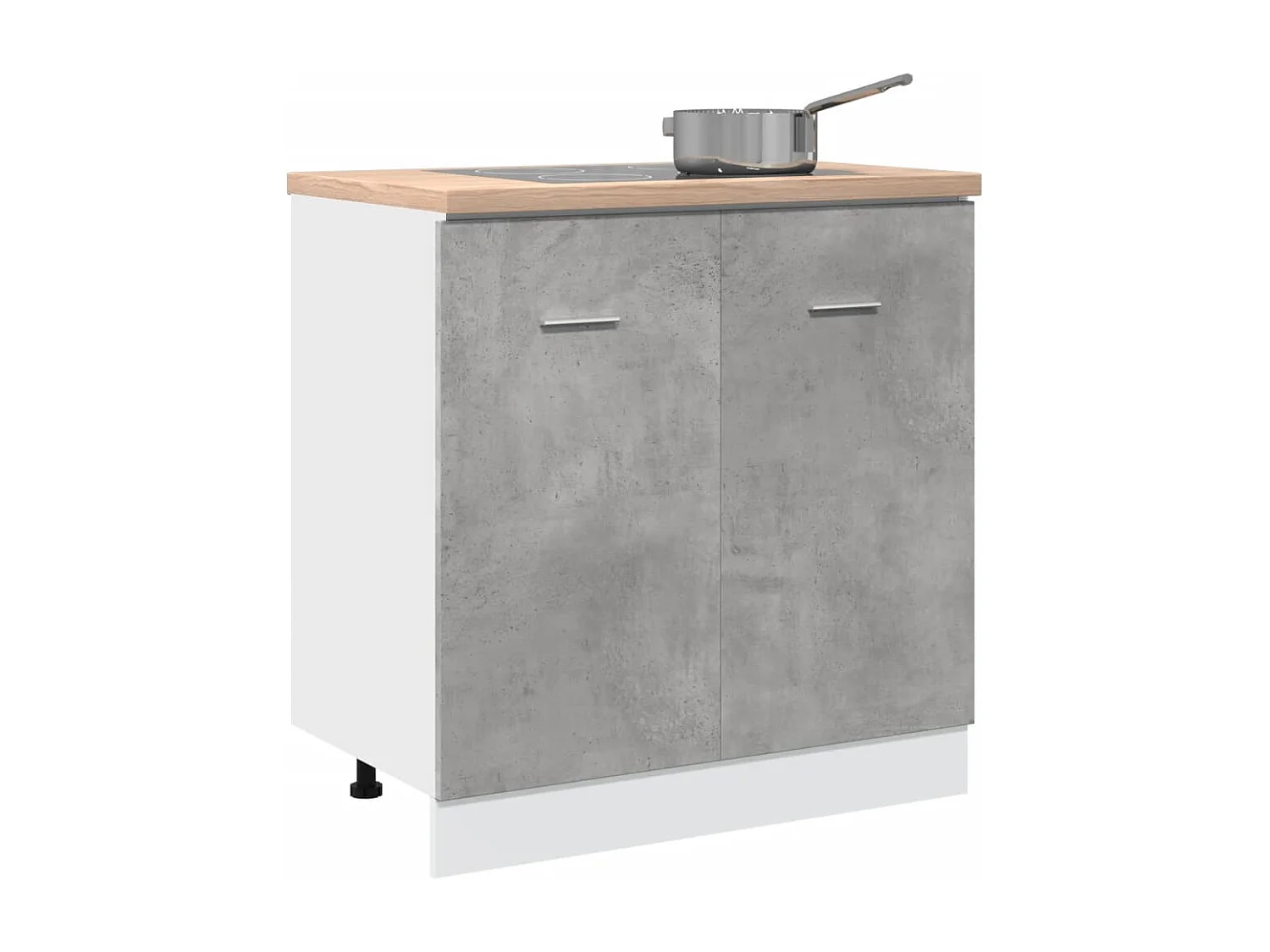 Armoire de plancher d'évier gris béton 80x46x81,5 cm