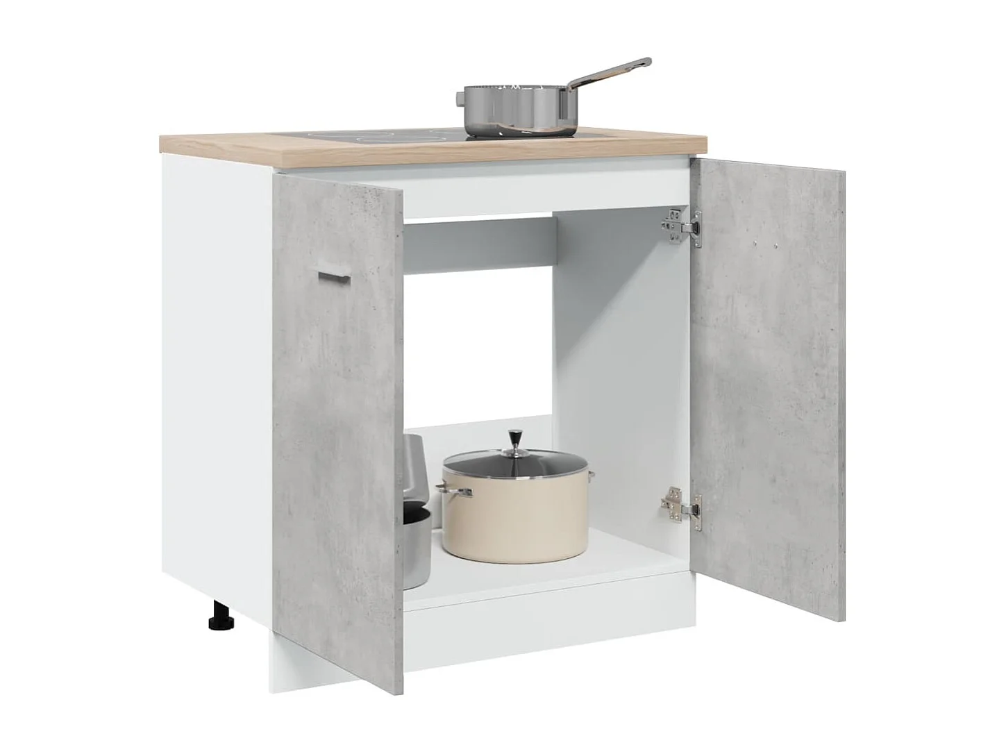 Armoire de plancher d'évier gris béton 80x46x81,5 cm