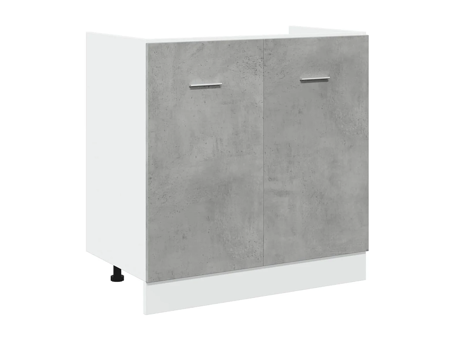 Armoire de plancher d'évier gris béton 80x46x81,5 cm