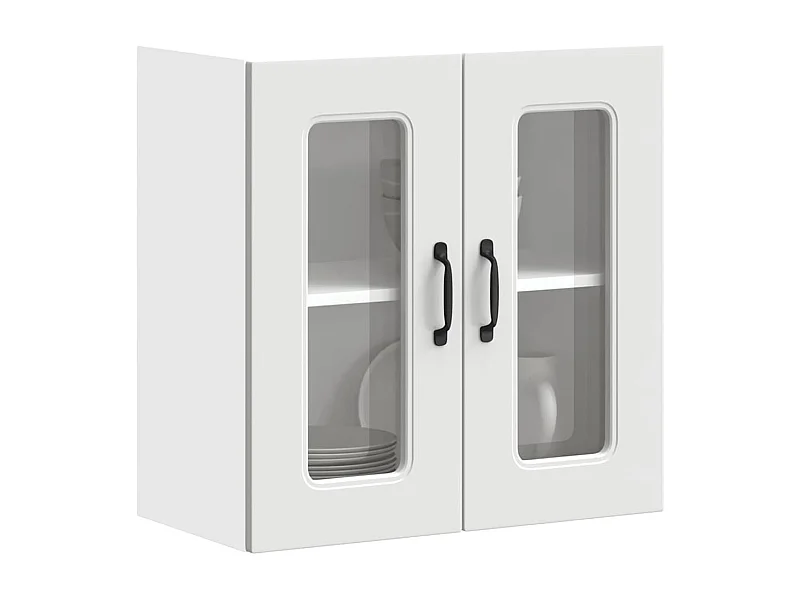 Armoire murale de cuisine avec porte en verre Kalmar blanc