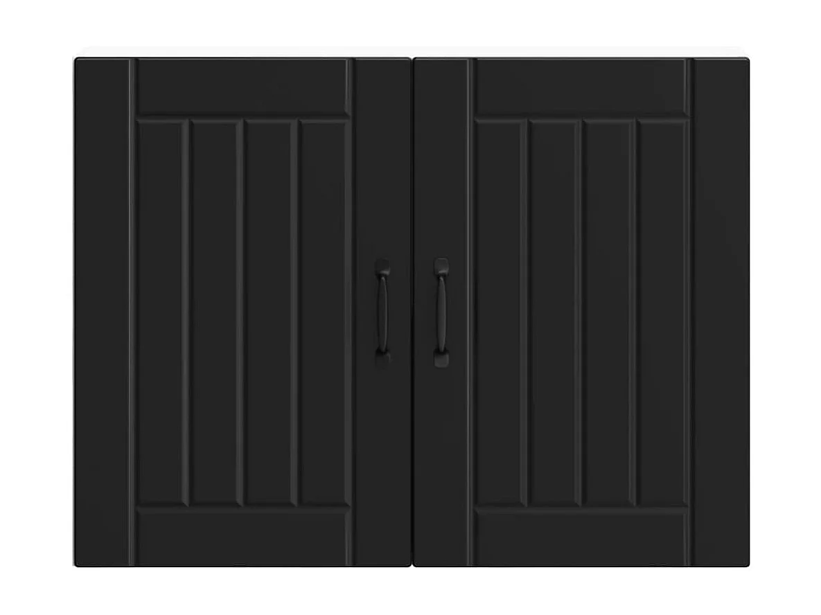 Armoire murale de cuisine Lucca noir bois d'ingénierie