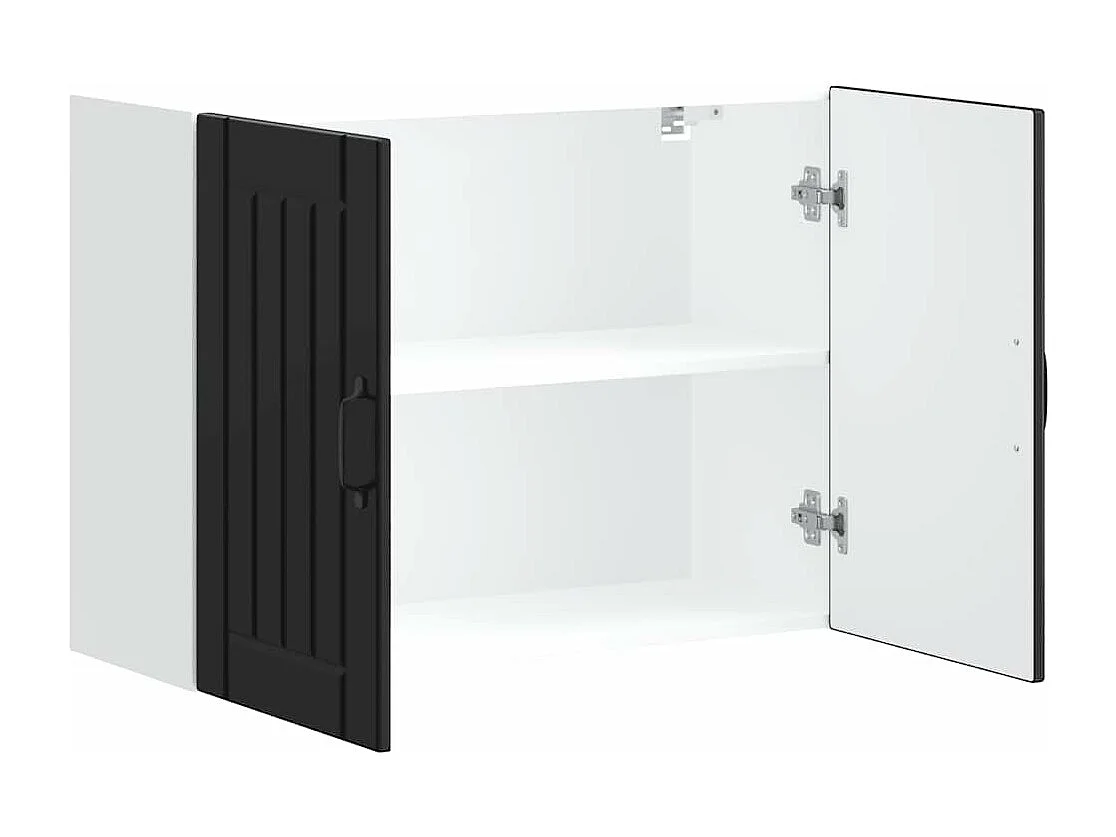 Armoire murale de cuisine Lucca noir bois d'ingénierie