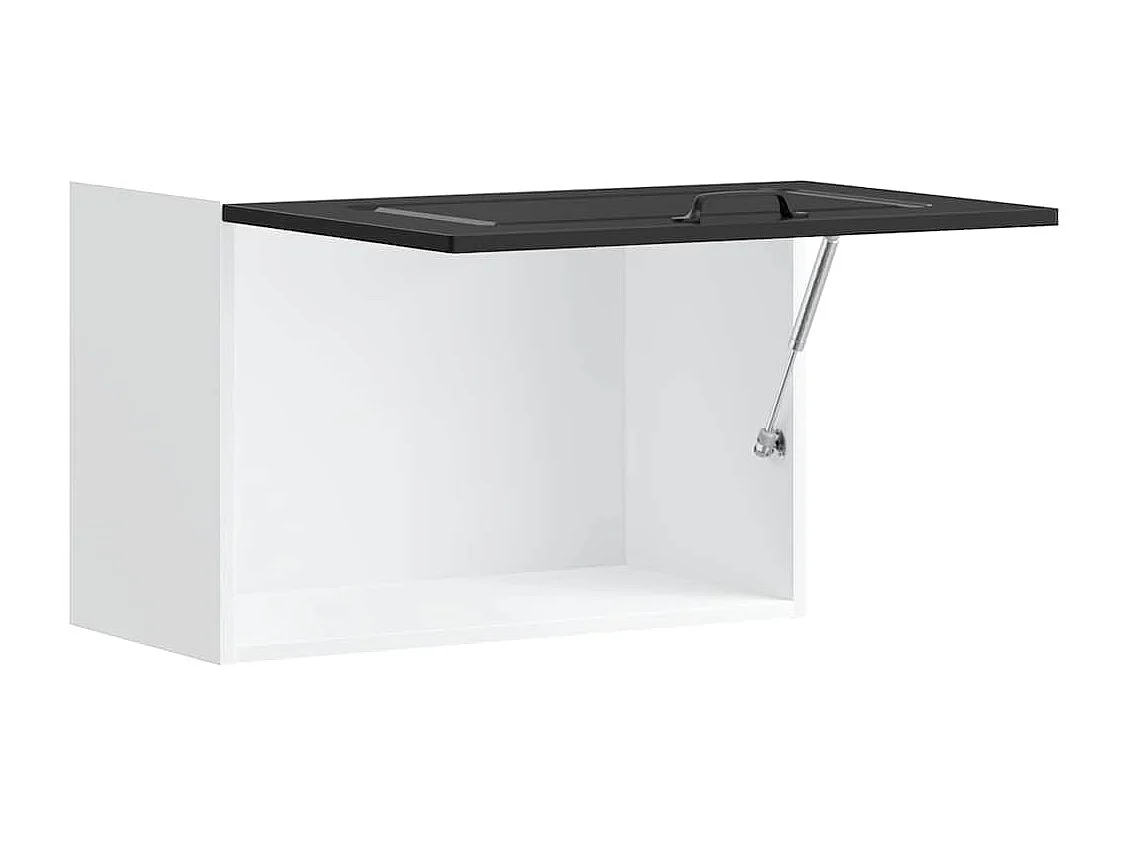 Armoire murale de cuisine Kalmar noir bois d'ingénierie