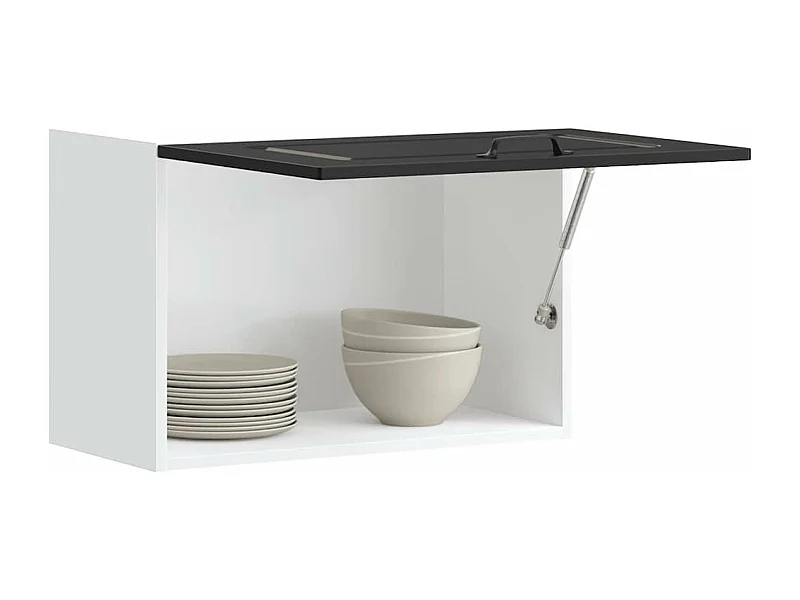 Armoire murale de cuisine Kalmar noir bois d'ingénierie