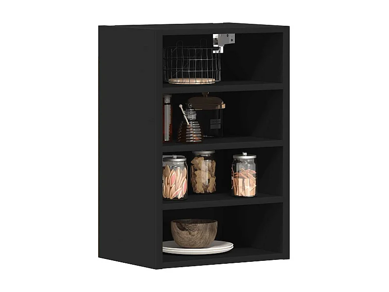 Armoire suspendue noir 40x29,5x60 cm bois d'ingénierie