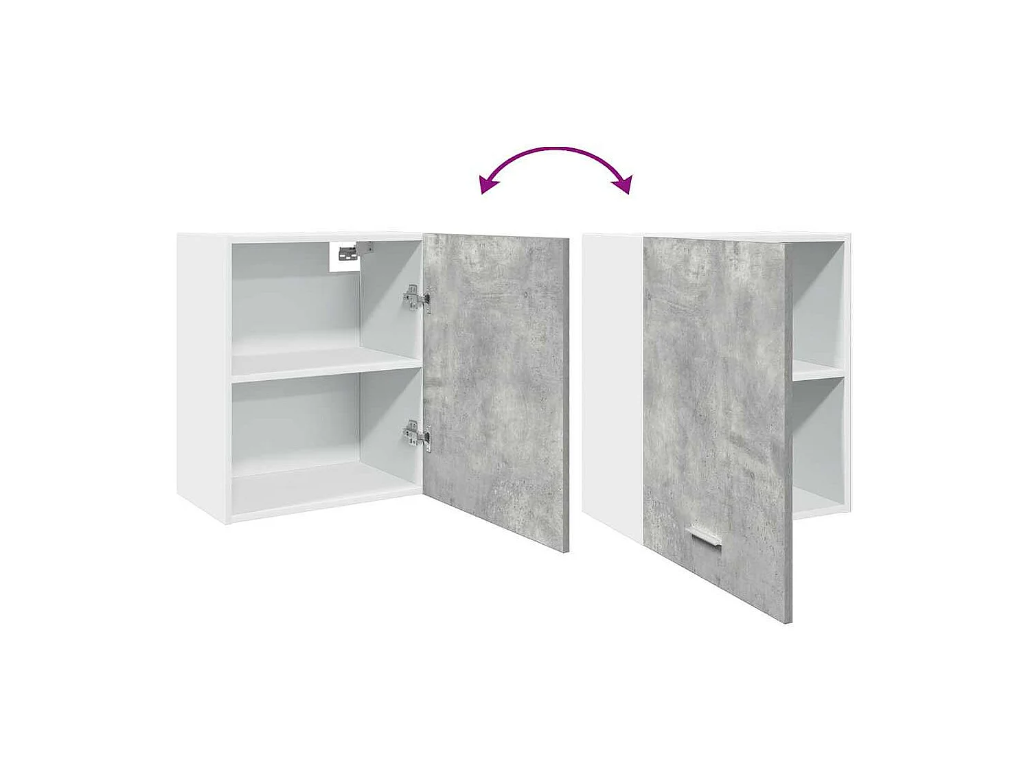 Armoire suspendue Gris béton 50x31x60 cm Aggloméré