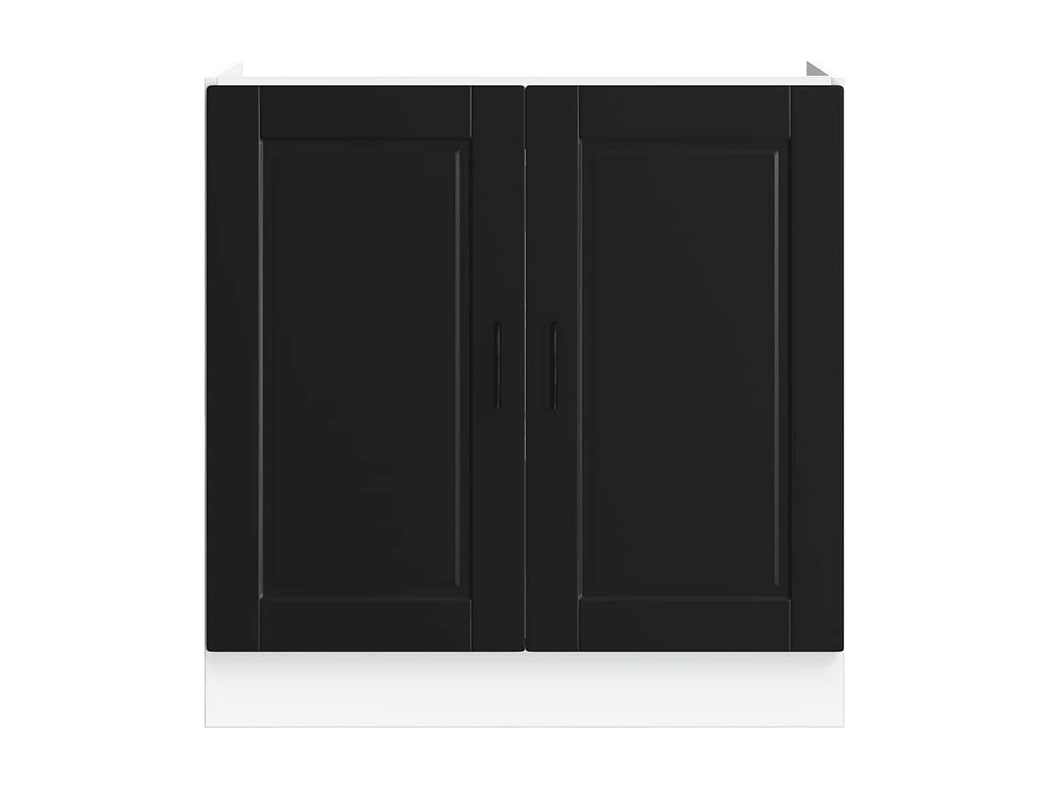 Meuble bas pour évier Porto noir 80x46x81,5 cm bois ingénierie