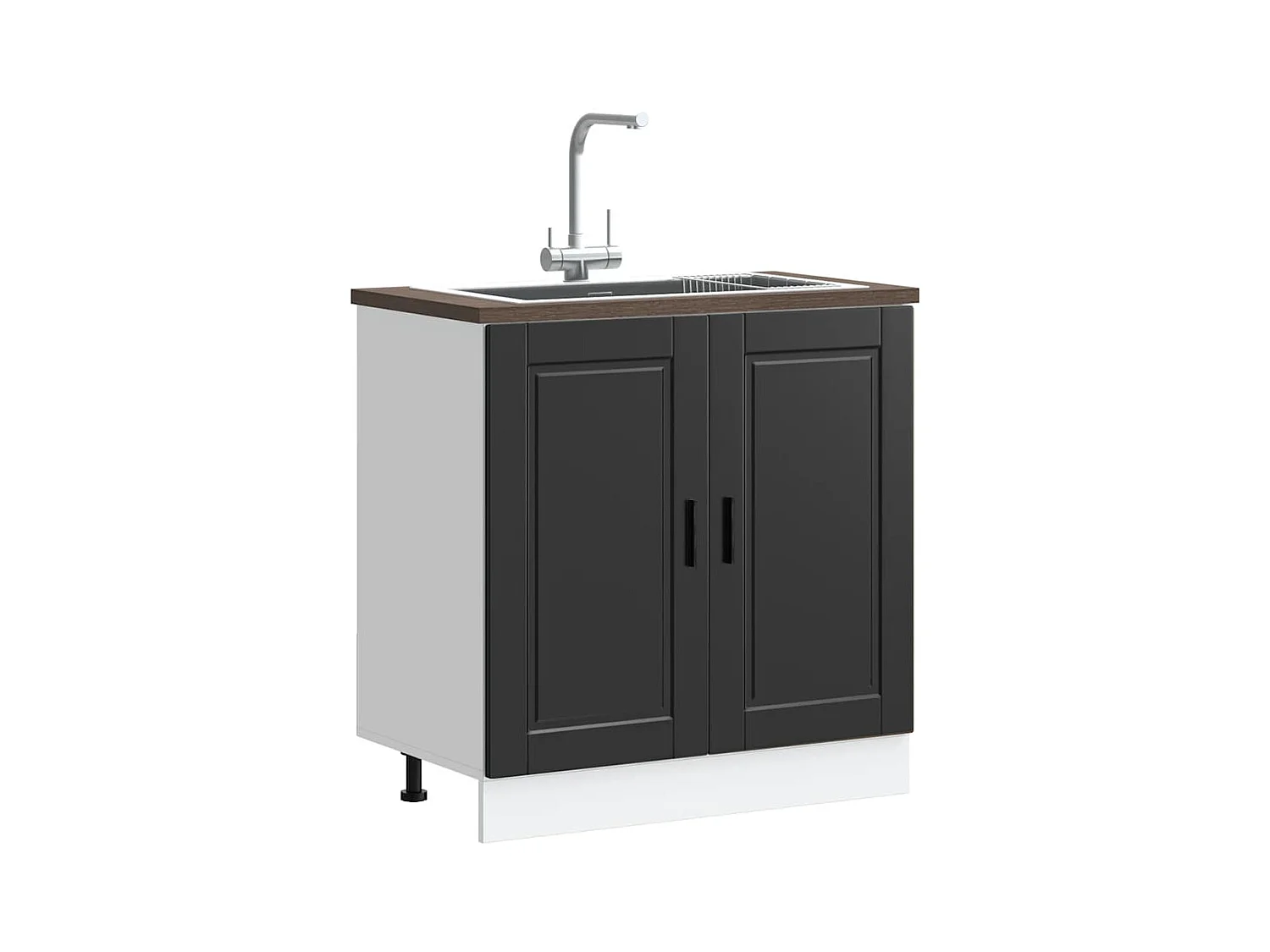 Móvel base para lavatório Porto preto 80x46x81,5 cm madeira engenheirada