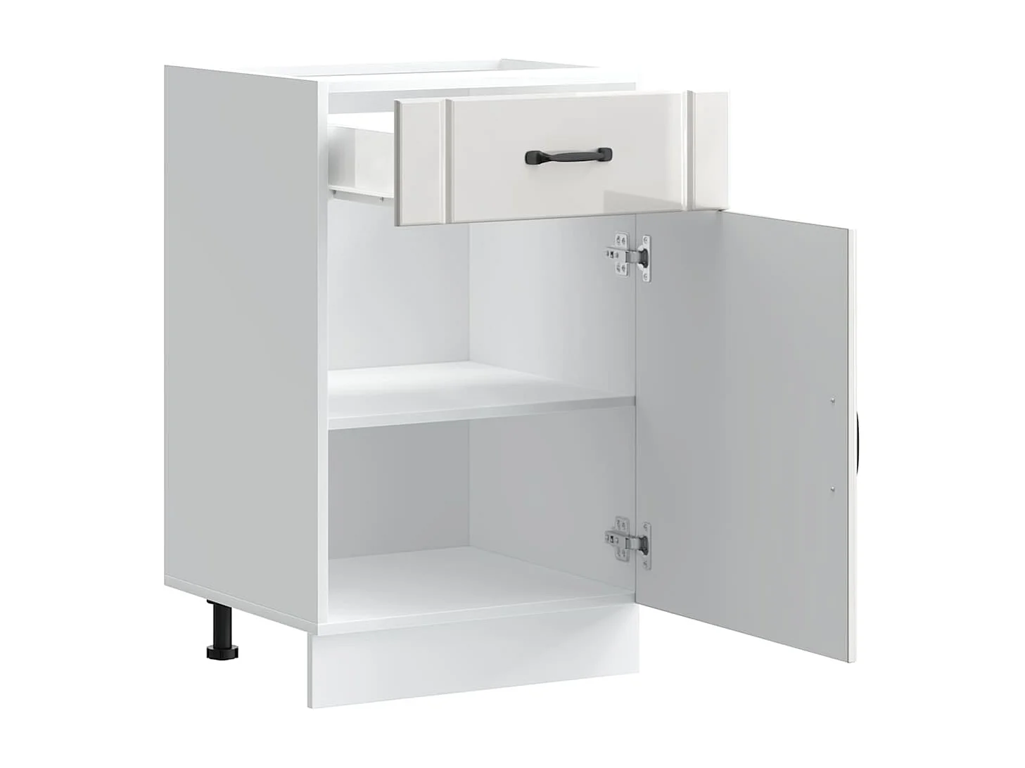 Armoire de cuisine Lucca blanc brillant bois ingénierie