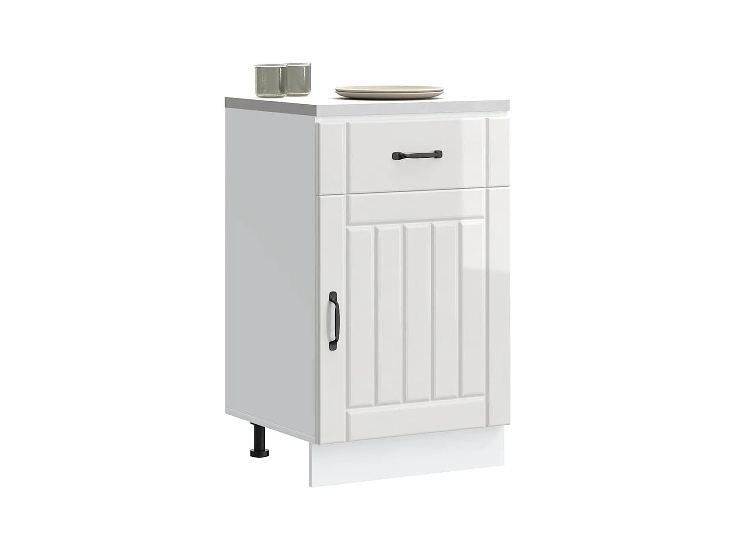 Mobile da cucina Lucca in legno ingegnerizzato bianco lucido