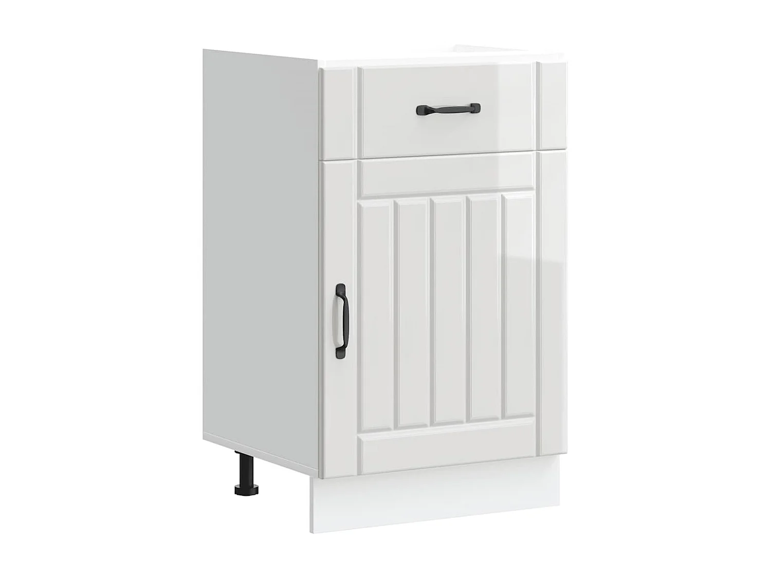 Armoire de cuisine Lucca blanc brillant bois ingénierie