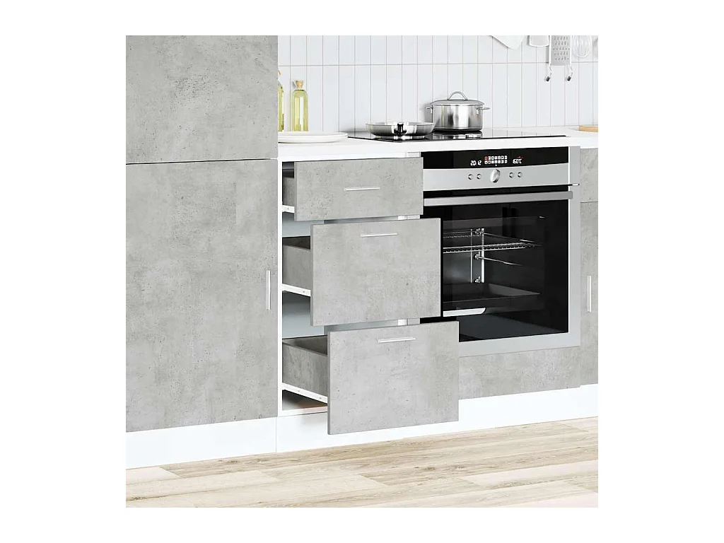 Mobiletto da pavimento grigio 40x46x81,5 cm in legno ingegnerizzato