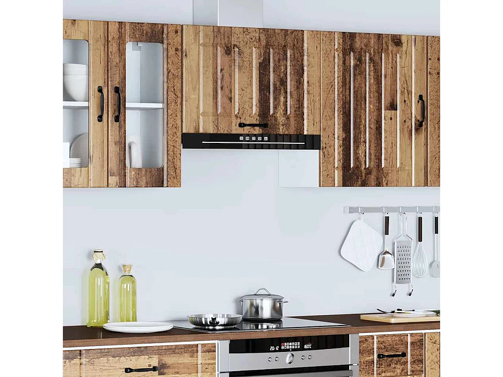 Armoire murale de cuisine Lucca vieux bois bois ingénierie