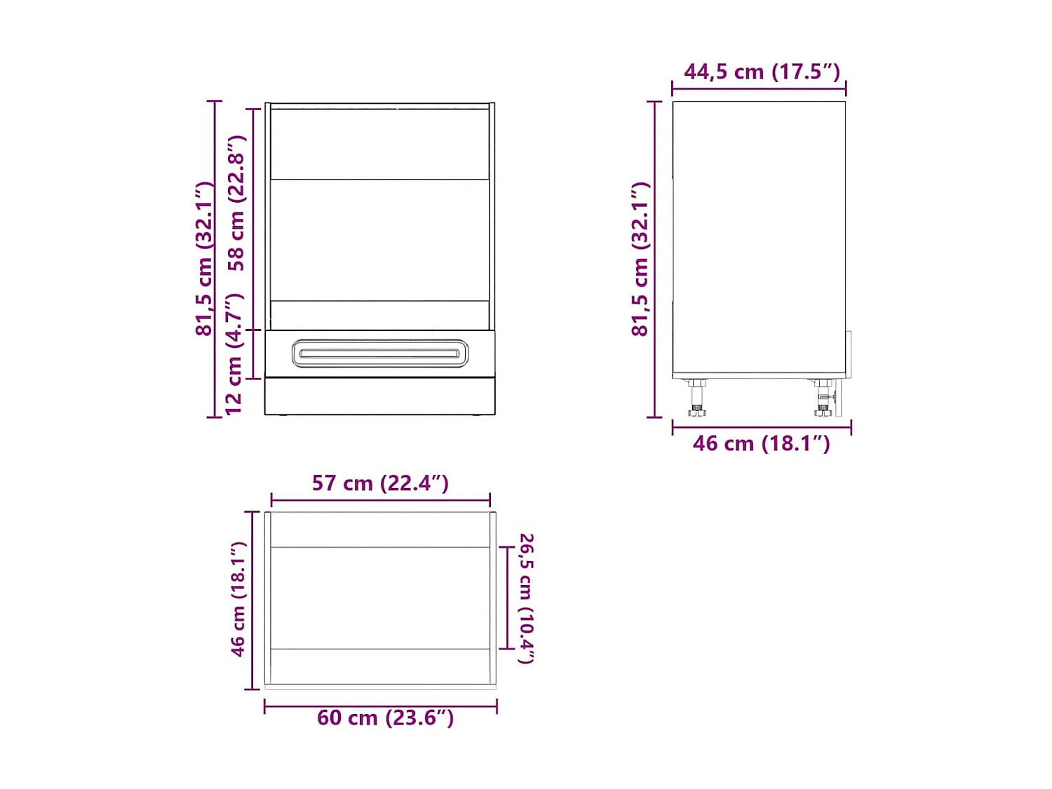 Kalmar Ofenschrank aus Holzwerkstoff in Betongrau