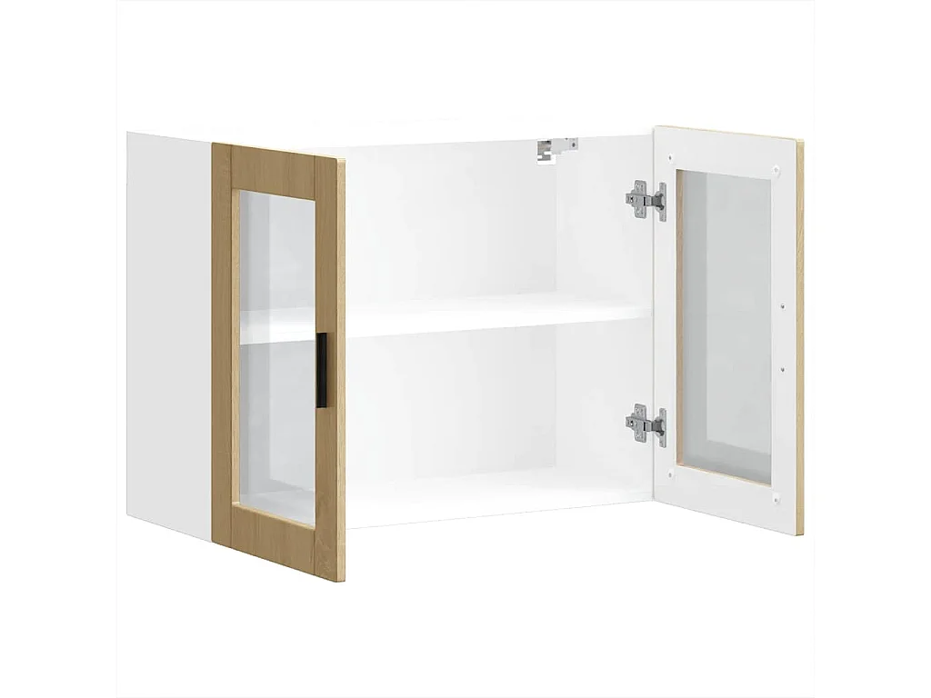 Armoire murale de cuisine et porte en verre Porto chêne sonoma