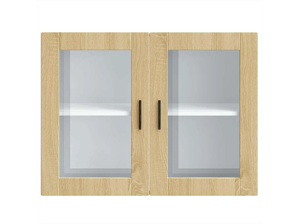 Armoire murale de cuisine et porte en verre Porto chêne sonoma
