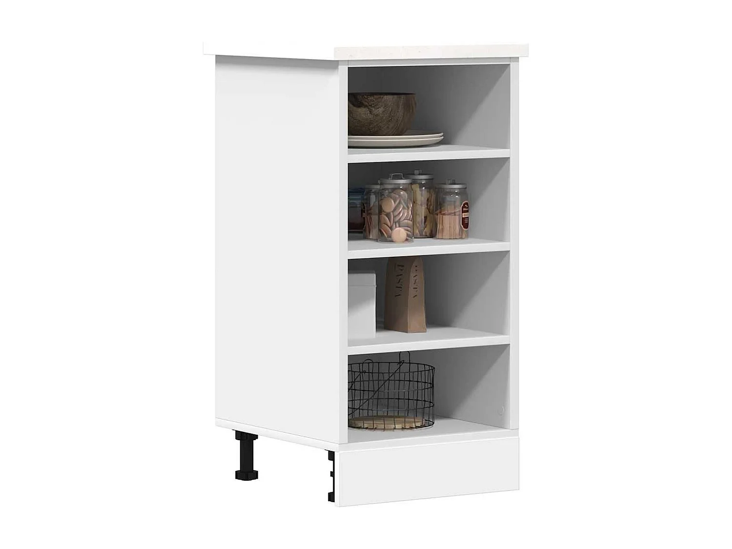 Mobiletto bianco da pavimento 40x44,5x81,5 cm in legno ingegnerizzato