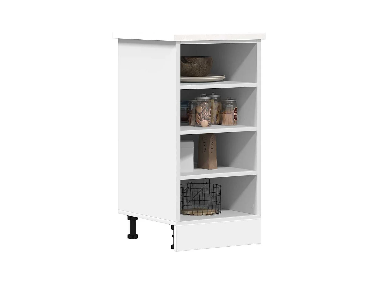 Mobiletto bianco da pavimento 40x44,5x81,5 cm in legno ingegnerizzato