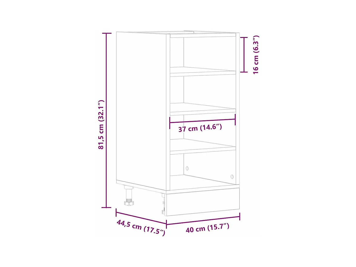 Armoire de plancher blanc 40x44,5x81,5 cm bois d'ingénierie