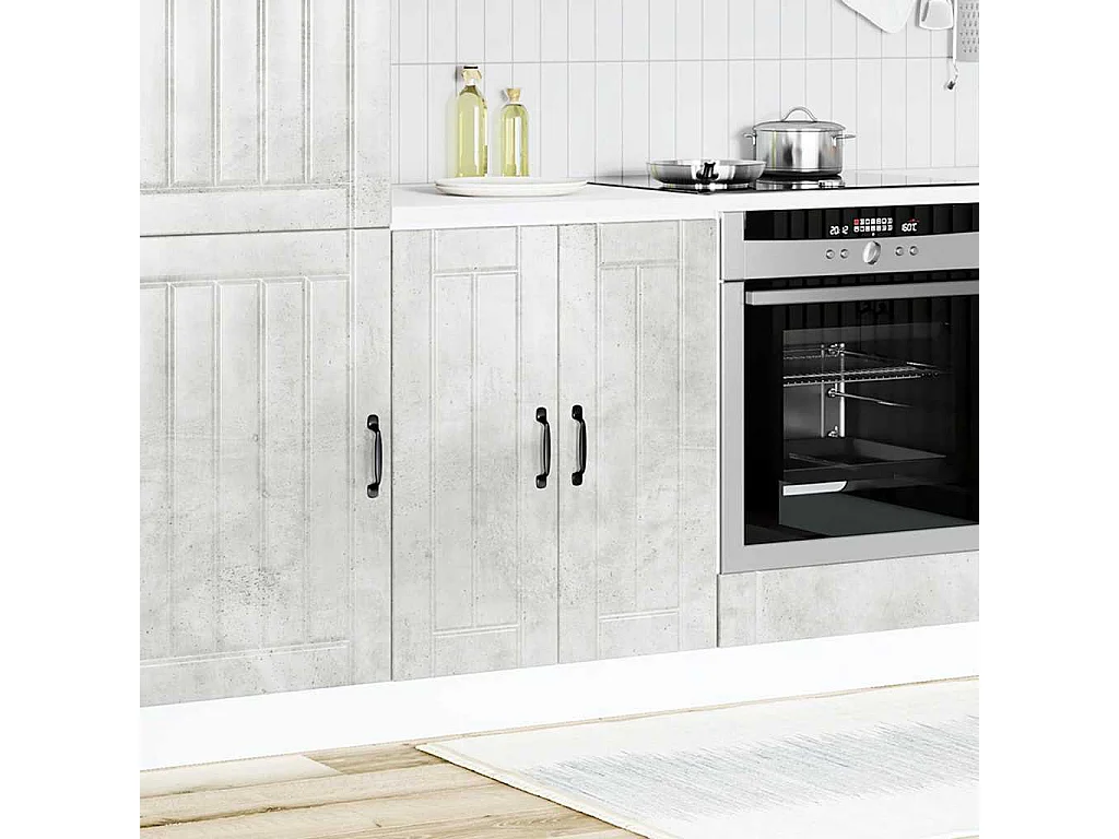 Meuble de base de lavabo Lucca gris béton bois ingénierie