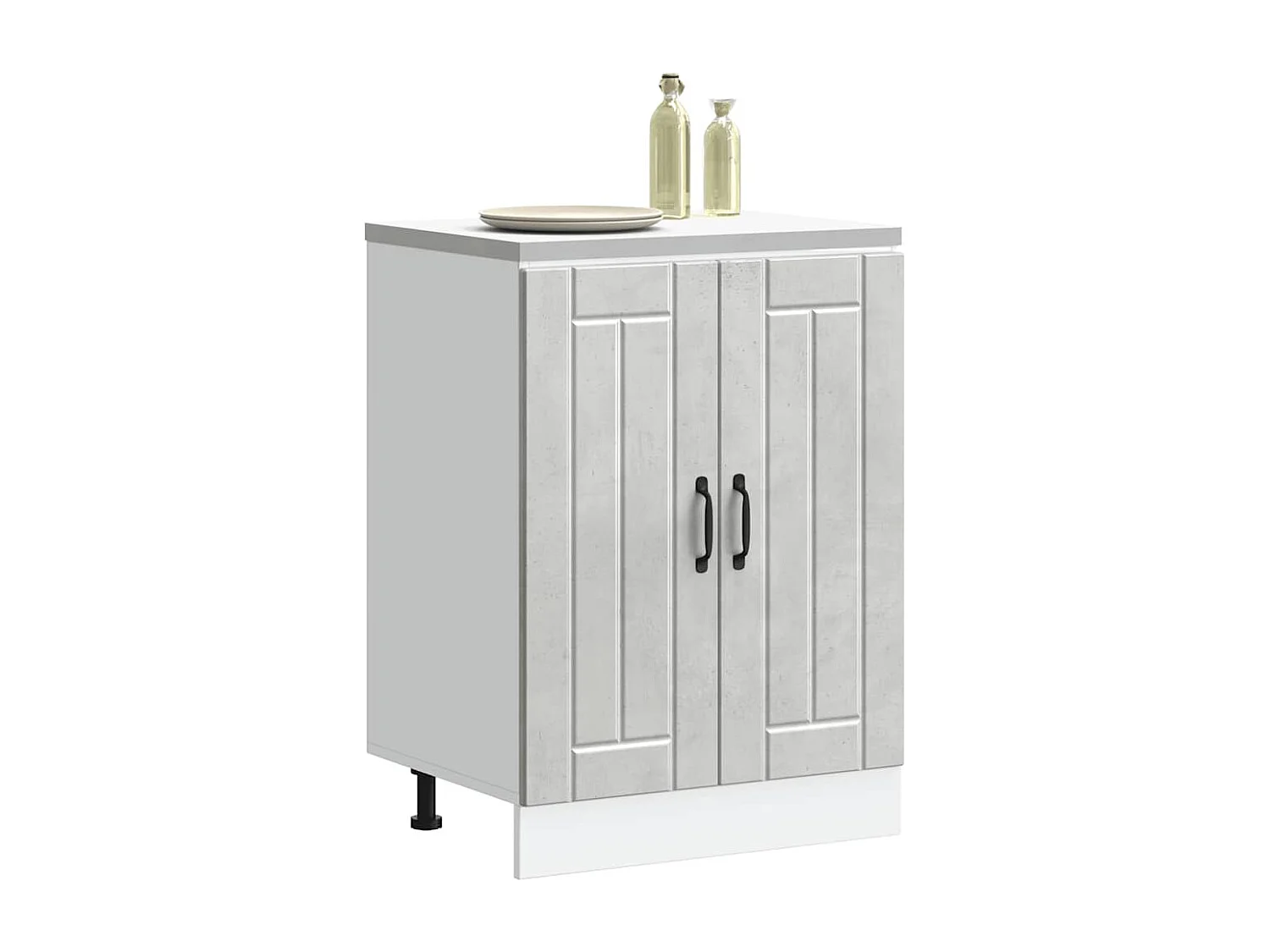 Meuble de base de lavabo Lucca gris béton bois ingénierie