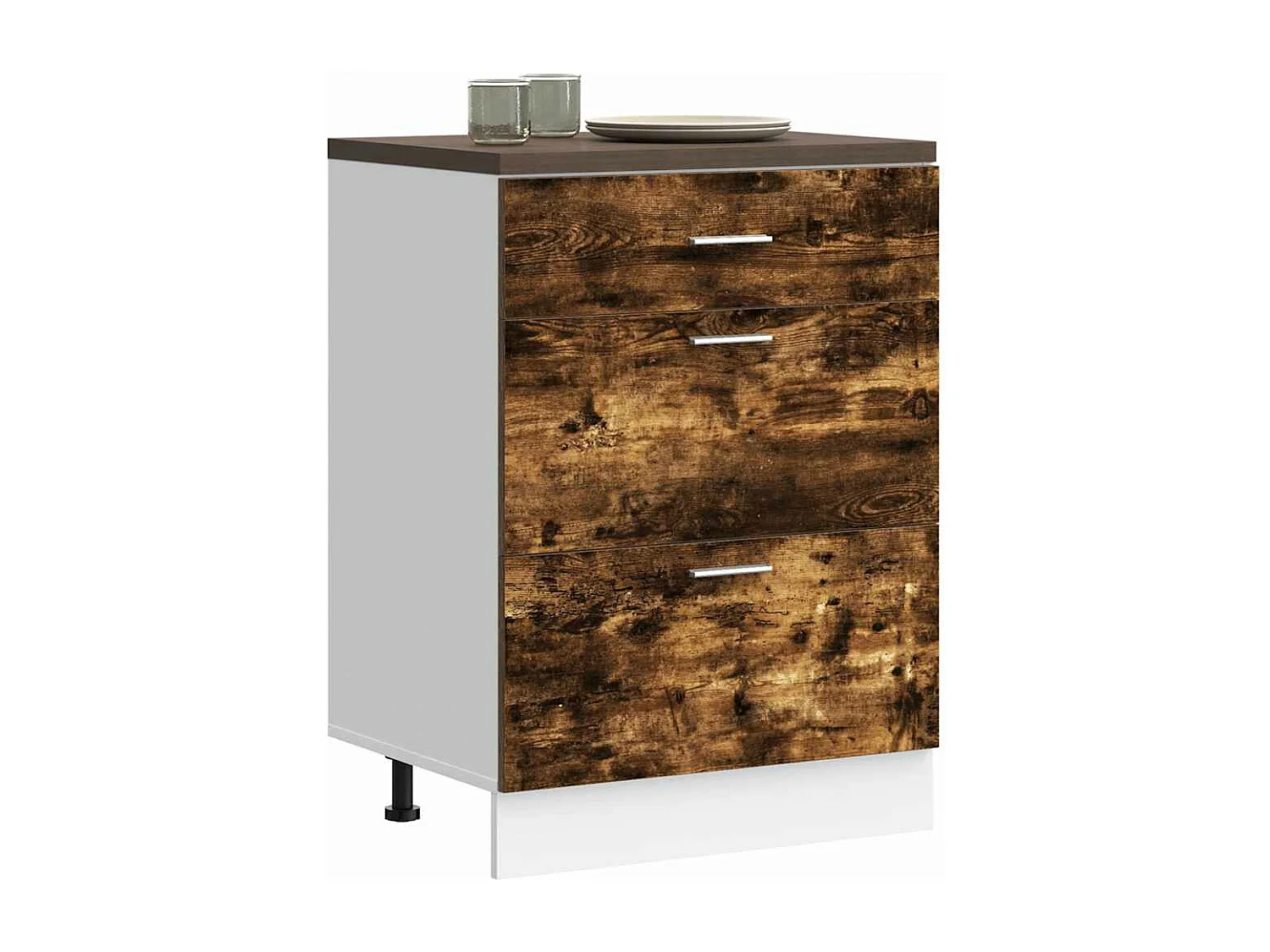 Armoire de cuisine chêne fumé bois d'ingénierie