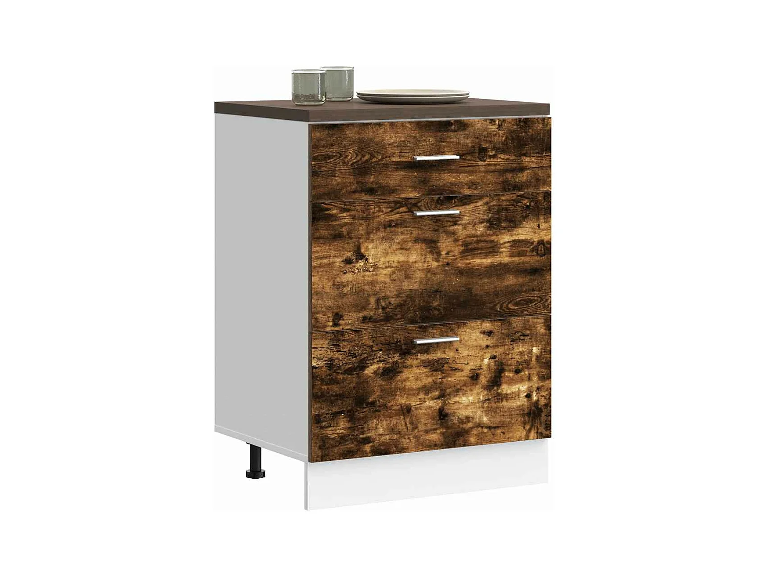 Mobile da cucina in rovere affumicato in legno ingegnerizzato