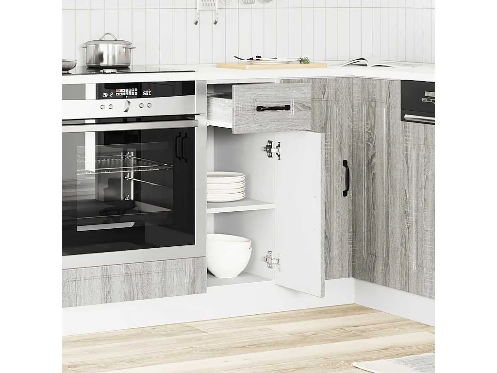 Mobile da cucina in legno ingegnerizzato grigio Sonoma Kalmar