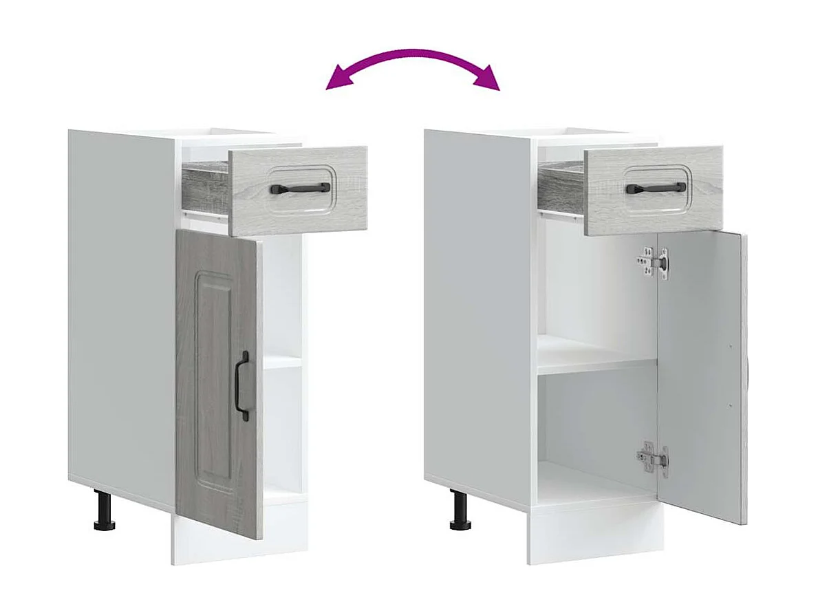 Mobile da cucina in legno ingegnerizzato grigio Sonoma Kalmar