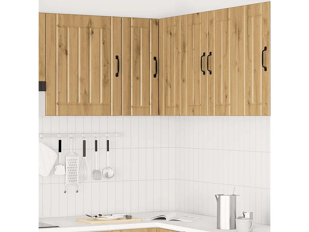 Armoire d'angle murale de cuisine Lucca chêne artisanal
