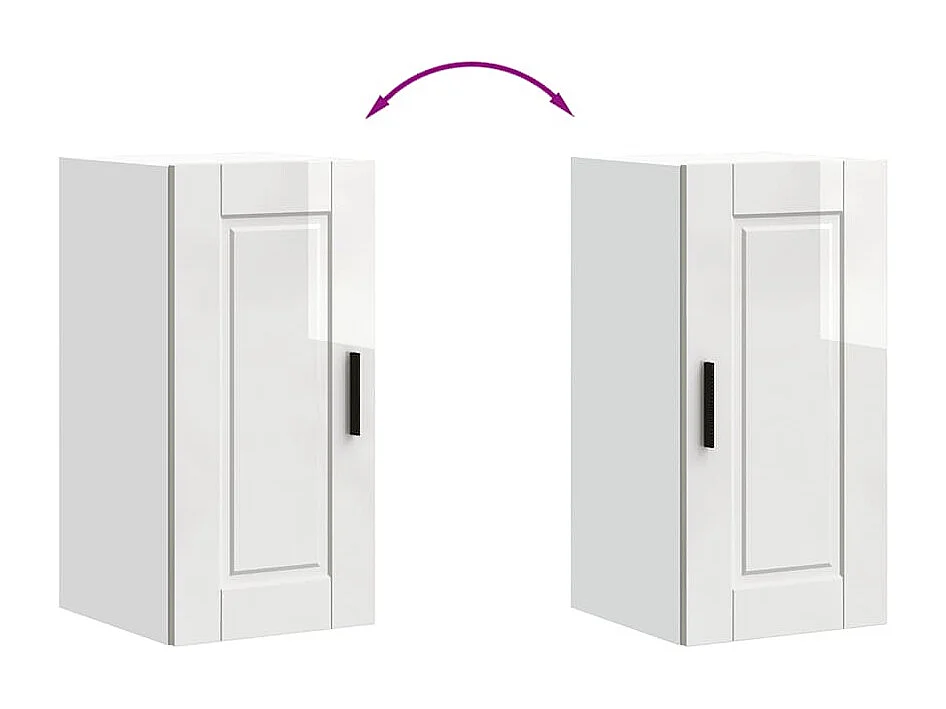 Armoire murale de cuisine Porto blanc brillant bois ingénierie