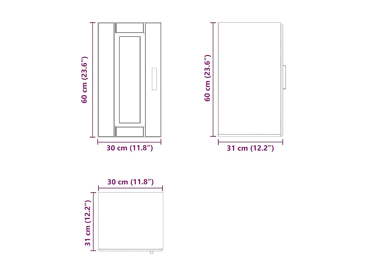 Armoire murale de cuisine Porto blanc brillant bois ingénierie