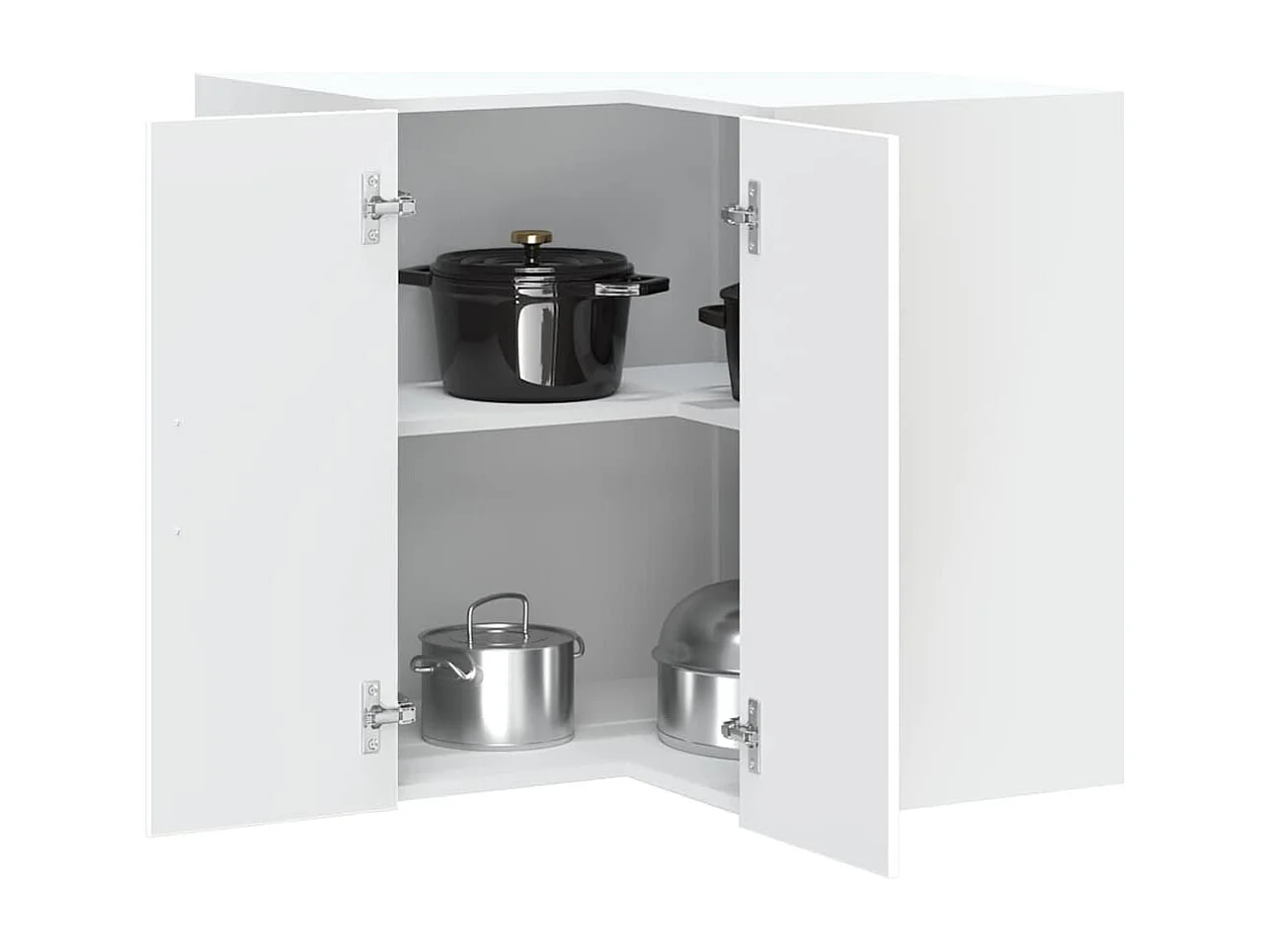 Armoire d'angle murale de cuisine Porto blanc bois d'ingénierie