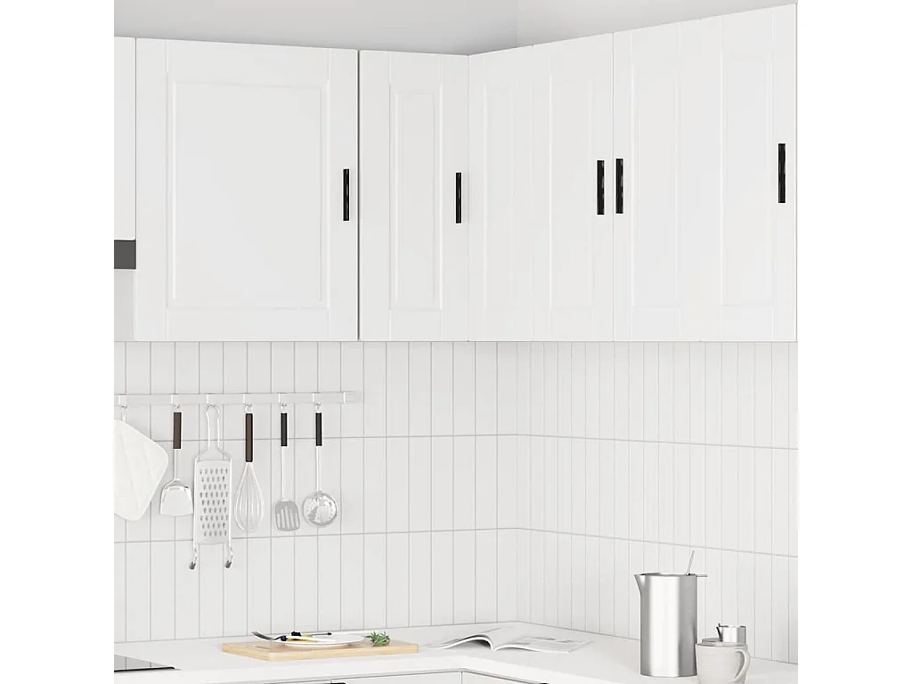 Armoire d'angle murale de cuisine Porto blanc bois d'ingénierie