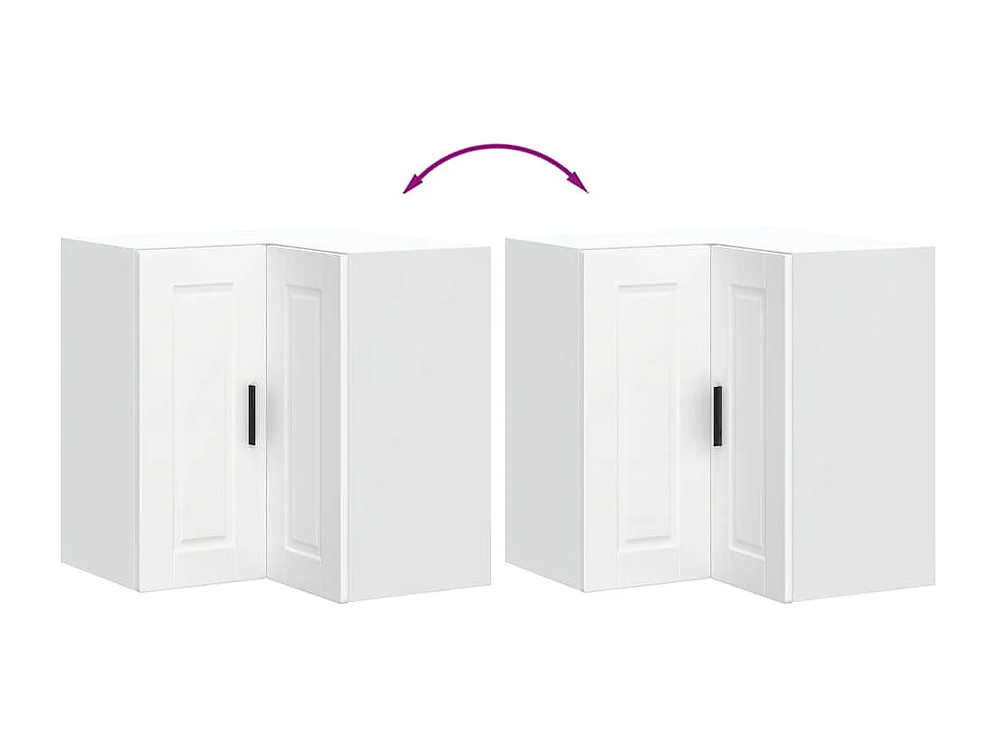 Armoire d'angle murale de cuisine Porto blanc bois d'ingénierie