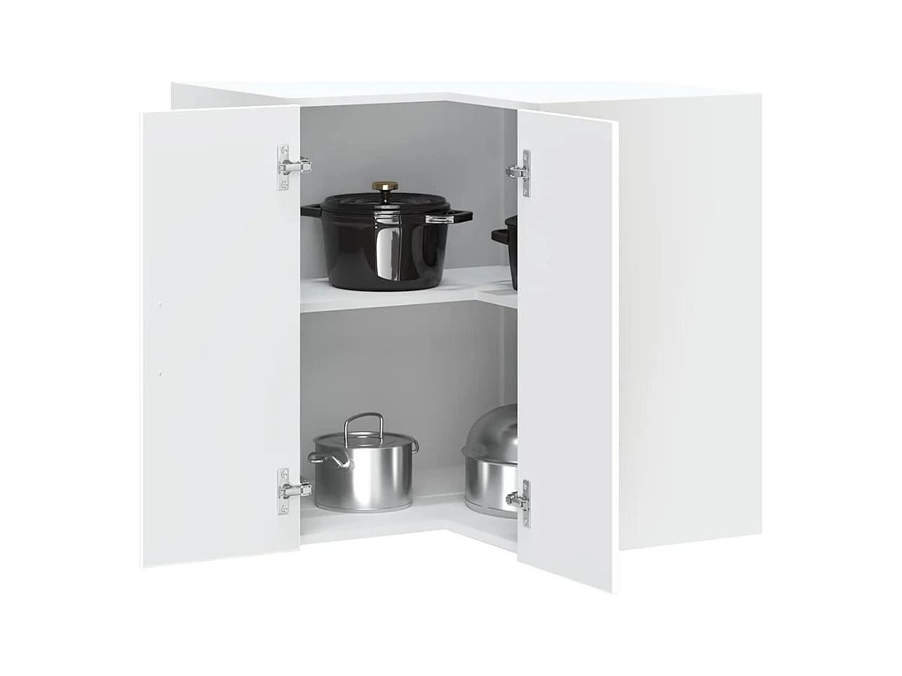 Mobiletto angolare da cucina in legno ingegnerizzato bianco Porto