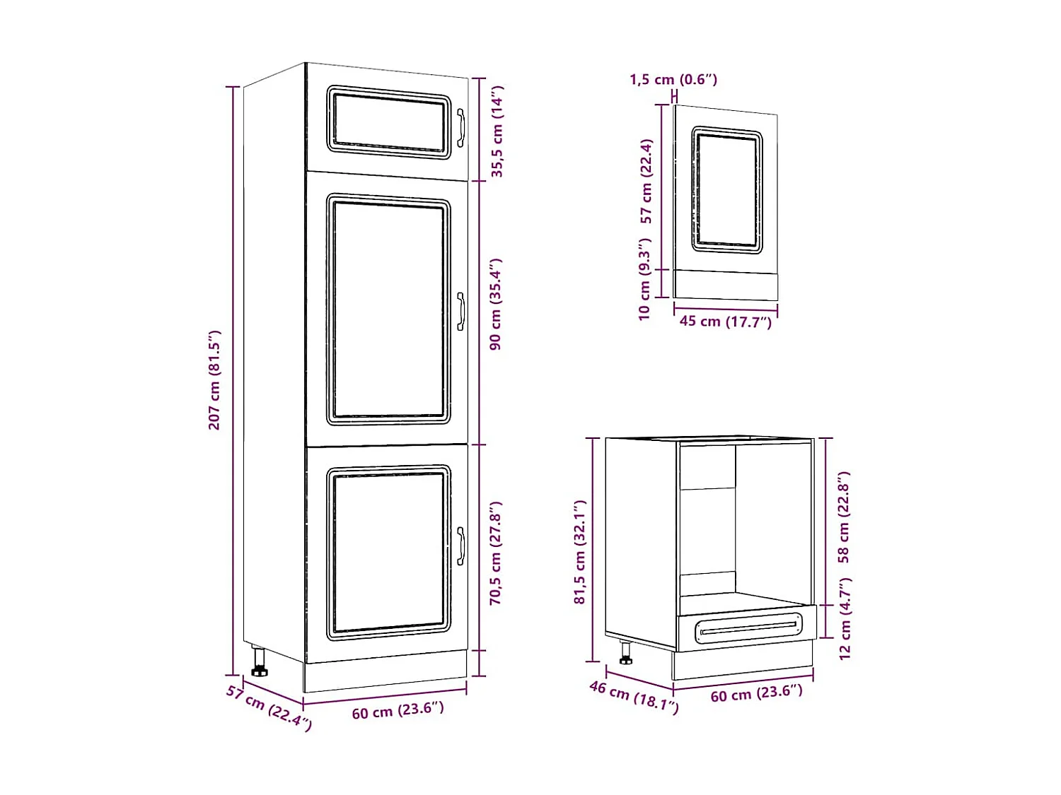 Ensemble d'armoires de cuisine 7 pcs Kalmar bois d'ingénierie