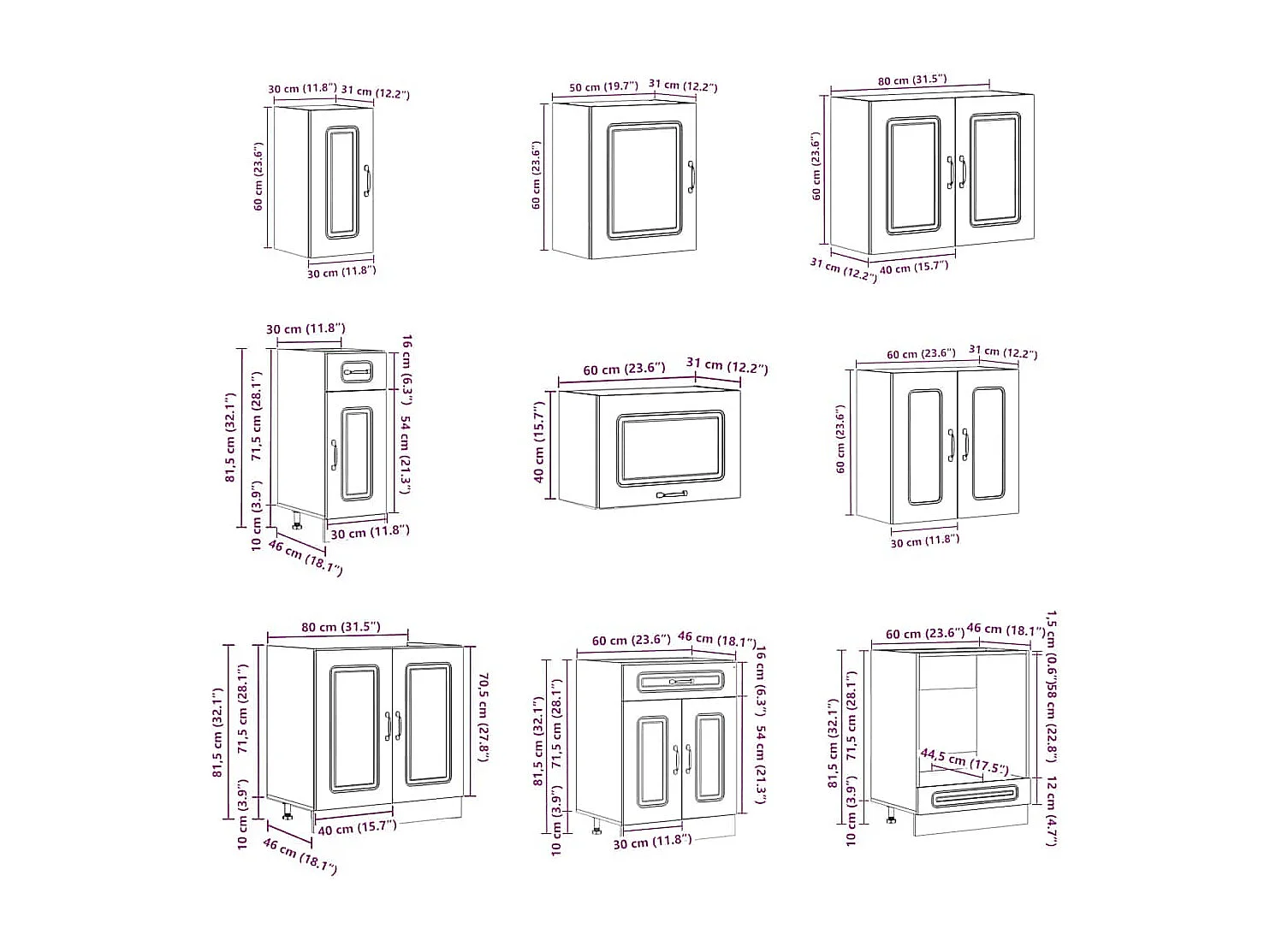 Ensemble d'armoires de cuisine 14 pcs Kalmar bois d'ingénierie