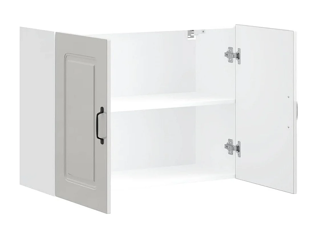 Armoire murale de cuisine Kalmar blanc brillant bois ingénierie