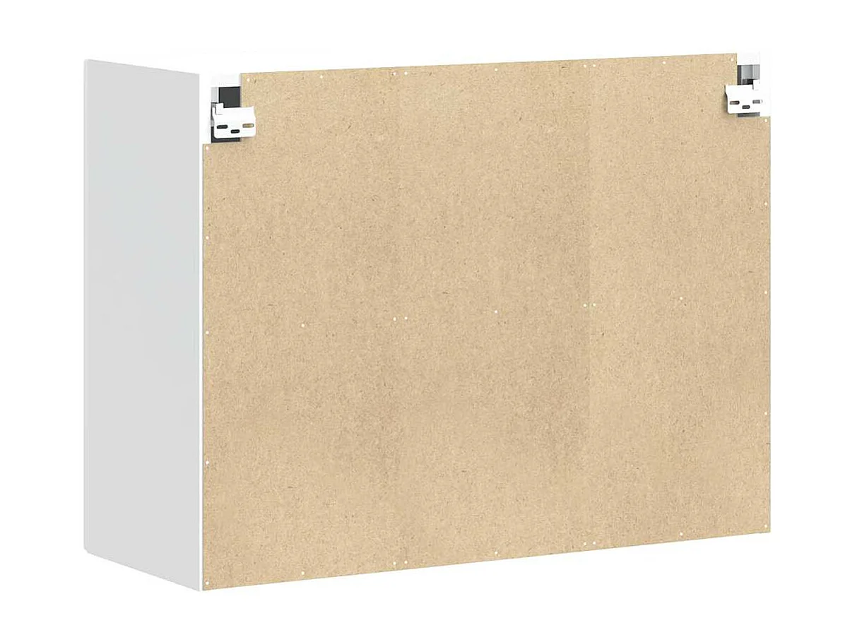 Armoire murale de cuisine Kalmar blanc brillant bois ingénierie