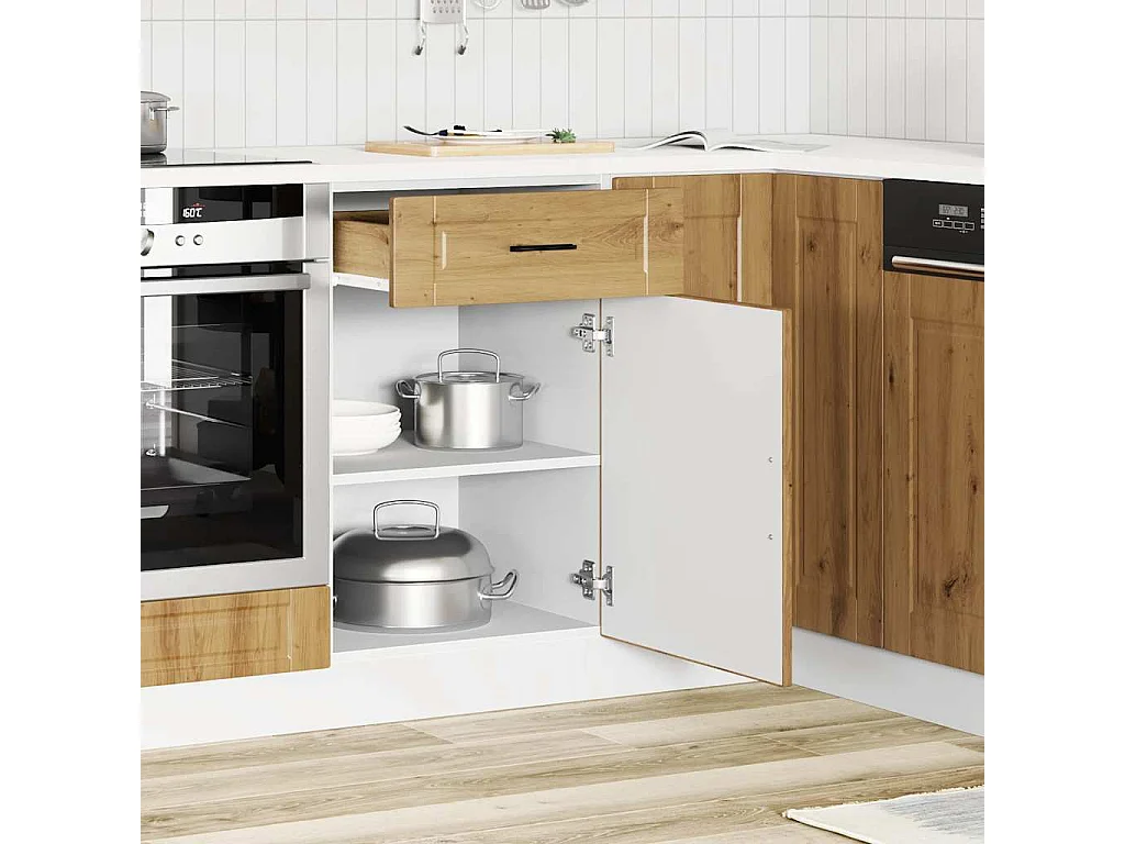 Mueble de cocina Porto fabricado artesanalmente en madera de roble