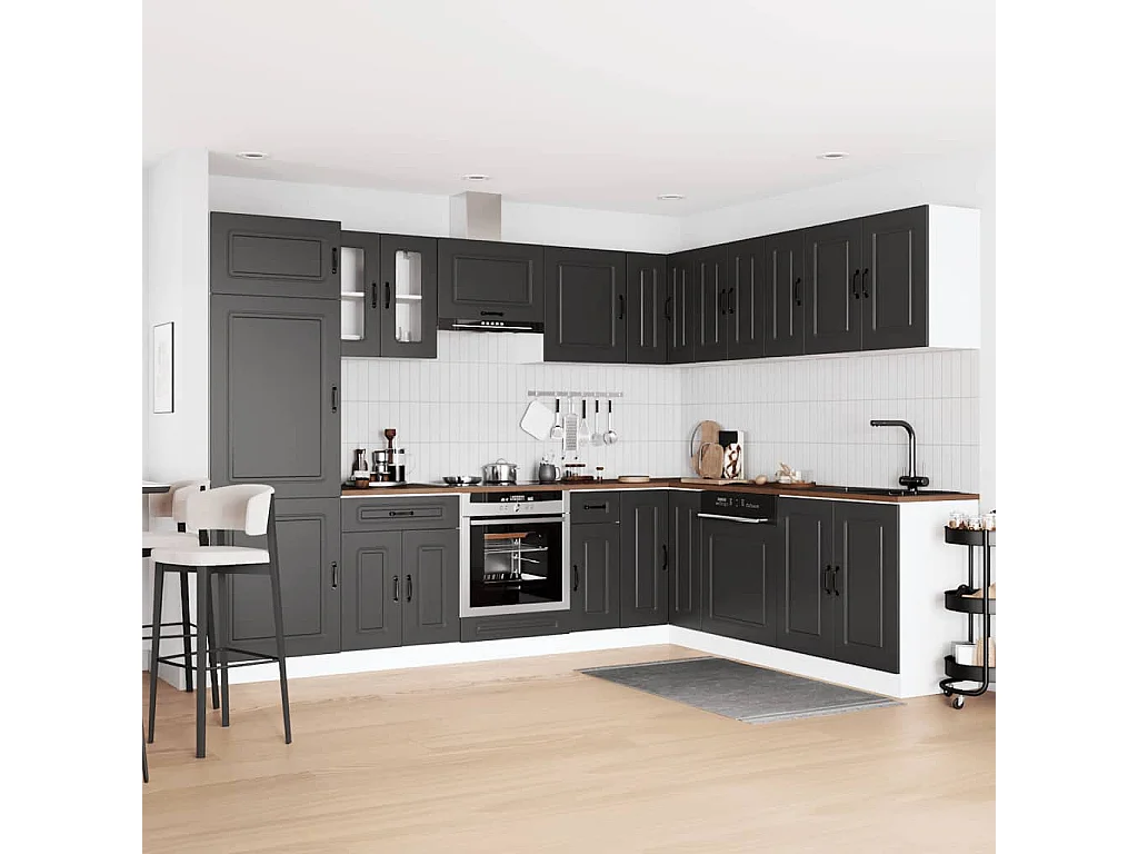 Ensemble d'armoires de cuisine 14 pcs Kalmar bois d'ingénierie