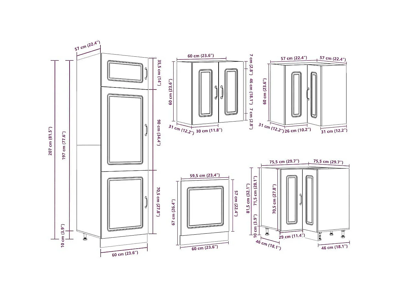 Ensemble d'armoires de cuisine 14 pcs Kalmar bois d'ingénierie
