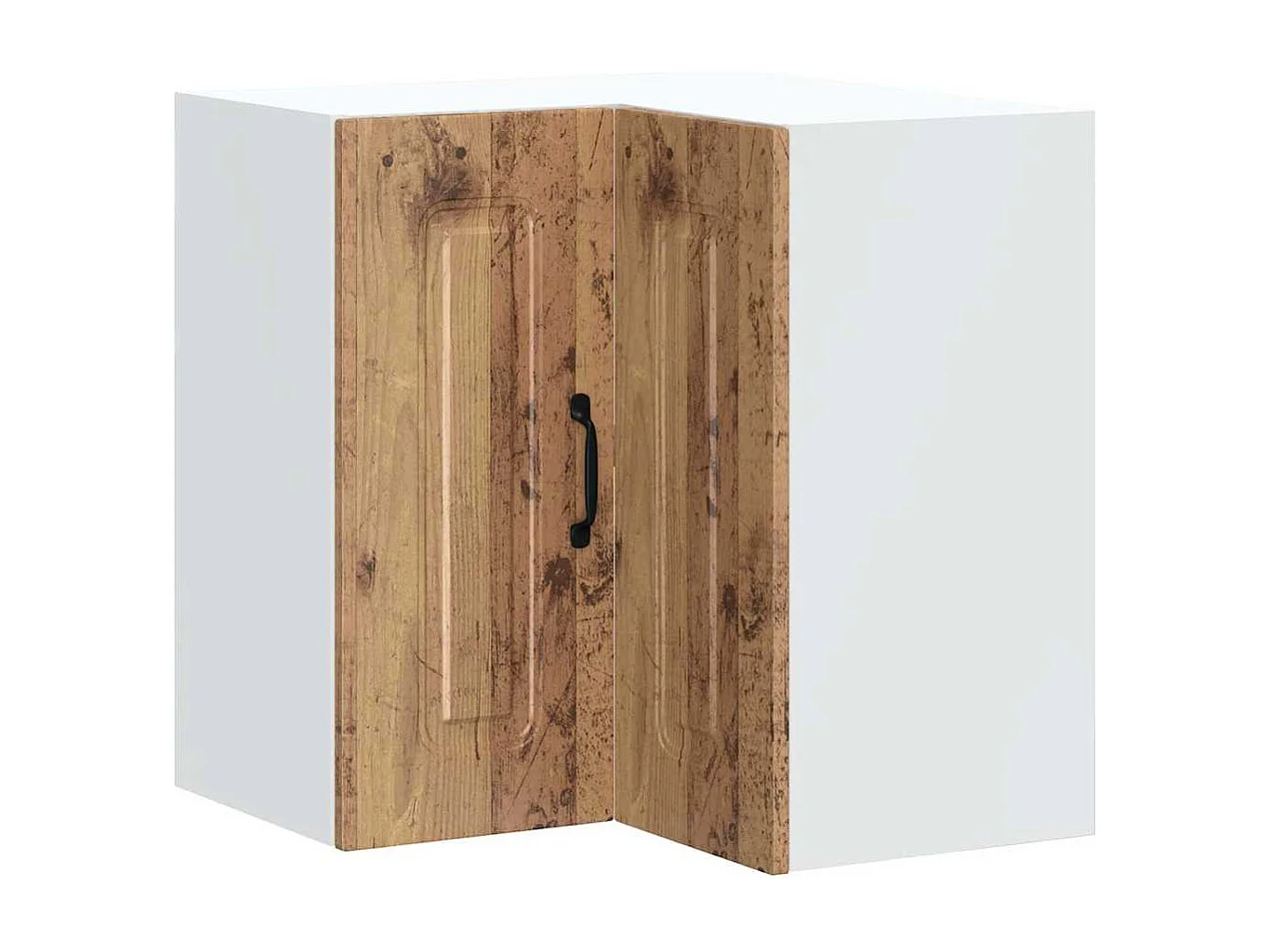 Armoire murale d'angle de cuisine Kalmar vieux bois