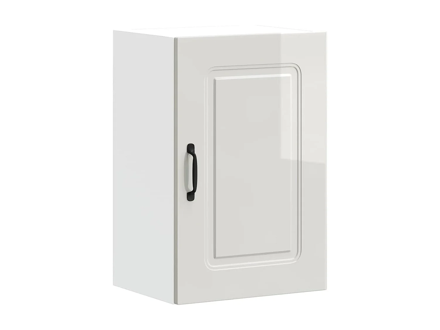 Armoire murale de cuisine Kalmar blanc brillant bois ingénierie