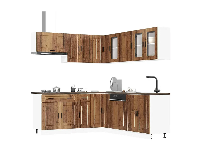 Porto 11-delige keukenkastset van bewerkt hout