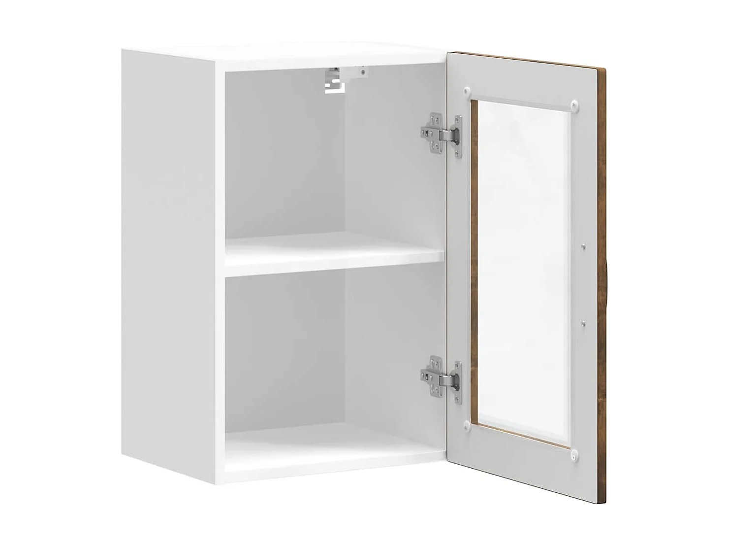 Armoire murale de cuisine avec porte en verre Porto chêne fumé