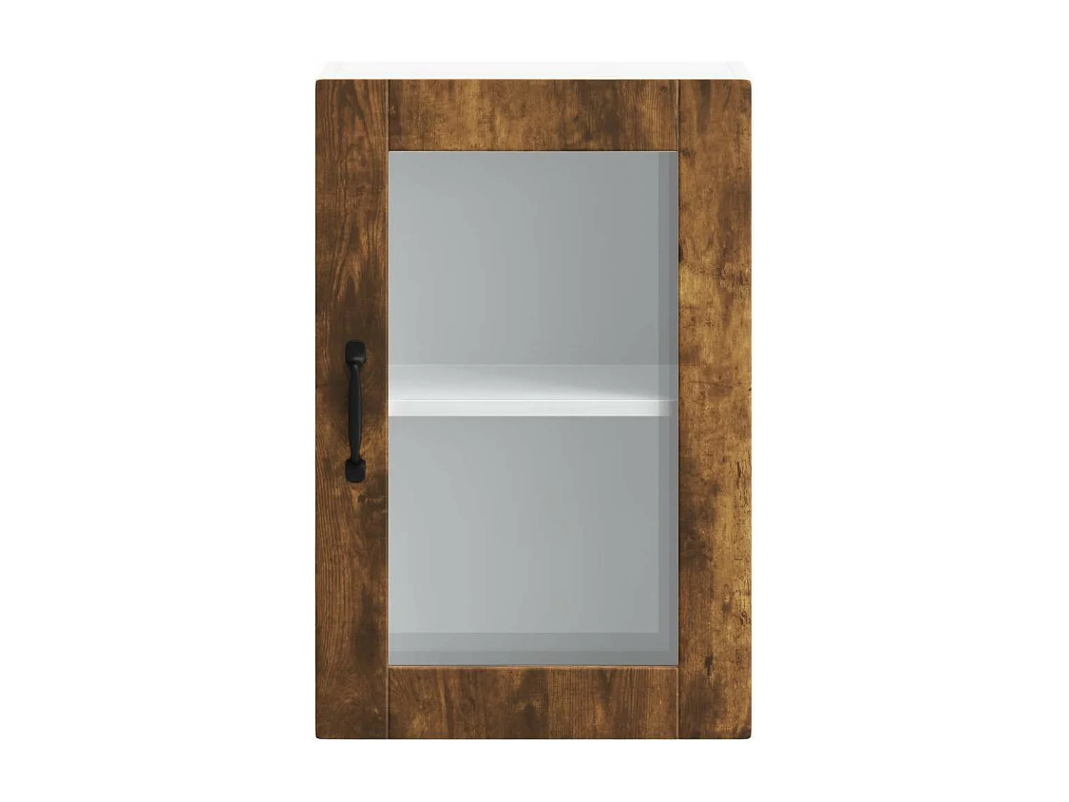 Armoire murale de cuisine avec porte en verre Porto chêne fumé